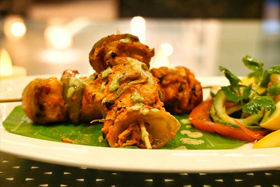 Paneer tikka skewers